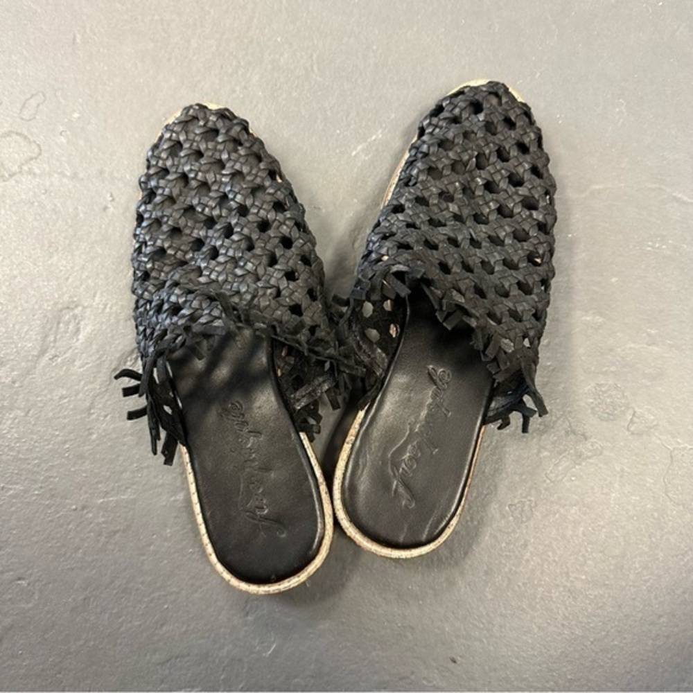 Free people eyelet fringe mule 39